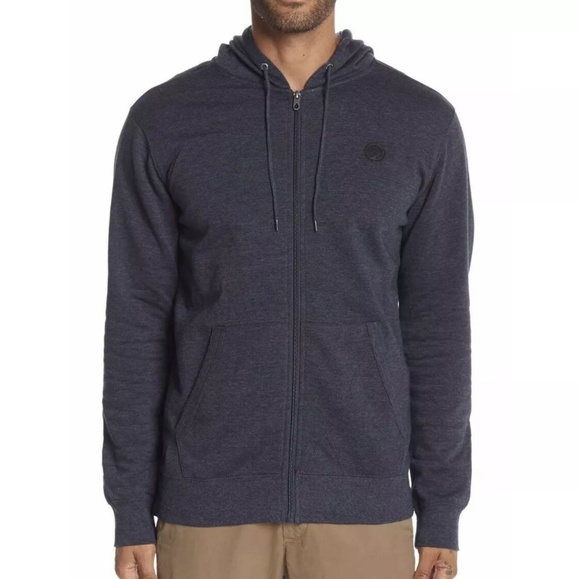 Volcom full zip fleece hoodie navy mens large NWT - Picture 2 of 4